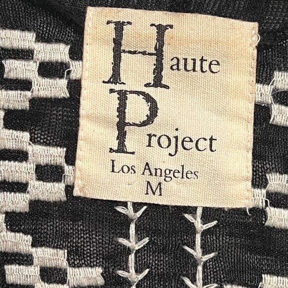 Boho‎ Chic Southwestern Artisan Jacket Asymmetrical Open Front Cardigan Size M - Picture 3 of 10